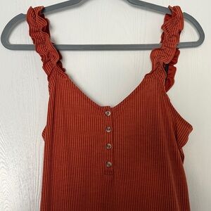 Women's Ruffled Rust Top